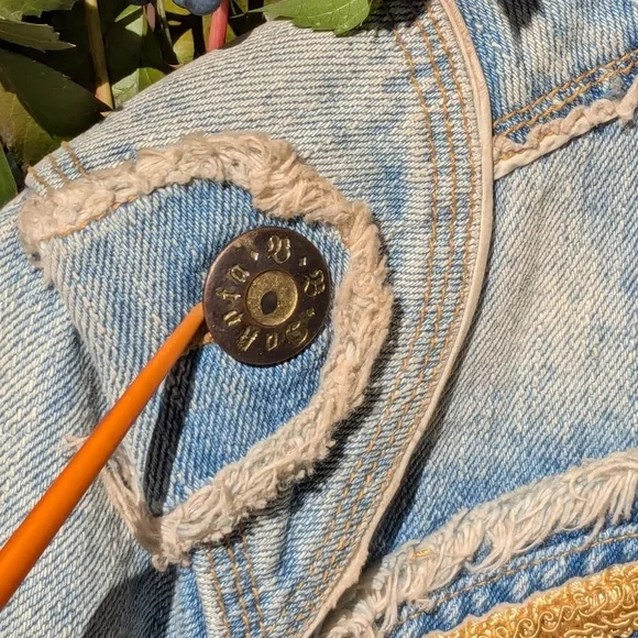 Vintage Military-inspo style BB Dakota embellished denim jacket - Picture 9 of 14